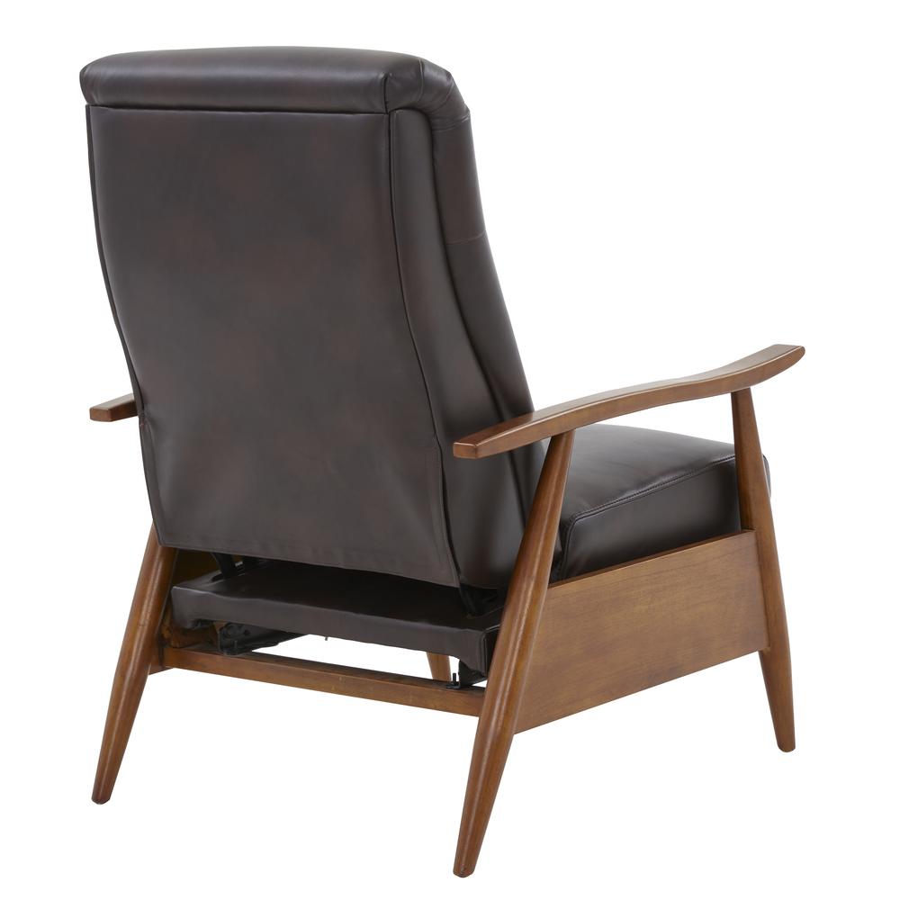 Solaris Wood Arm Push Back Recliner – Burnished Brown