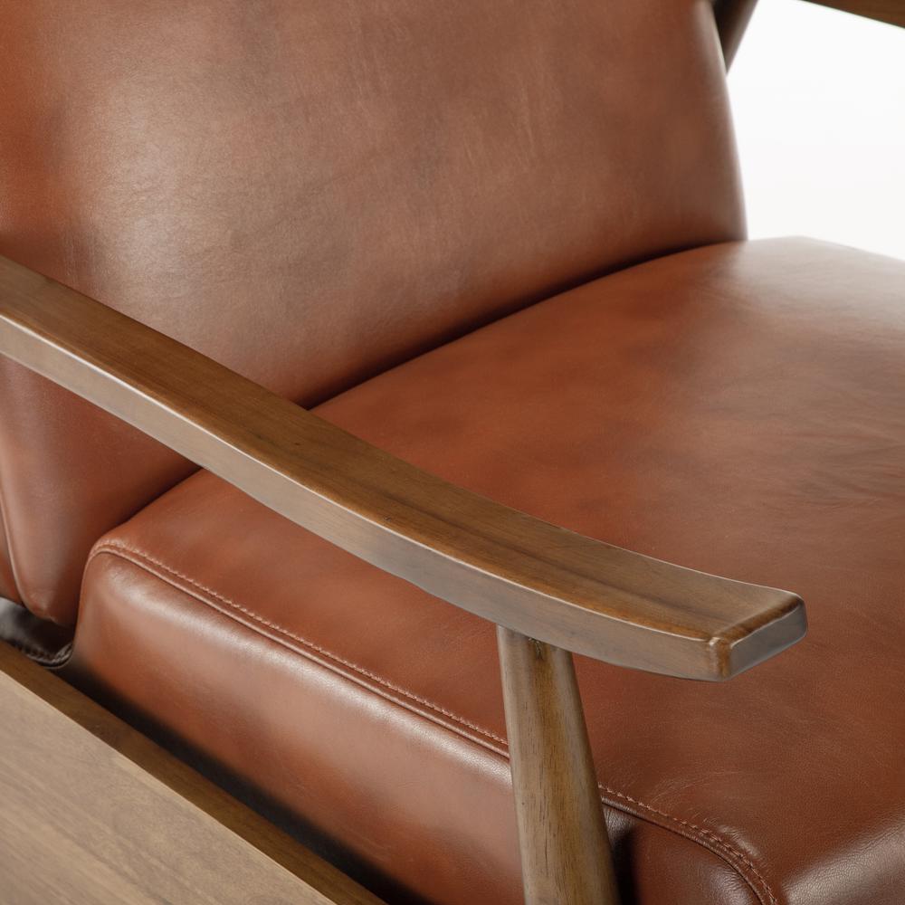 Solaris Wood Arm Push Back Recliner – Caramel