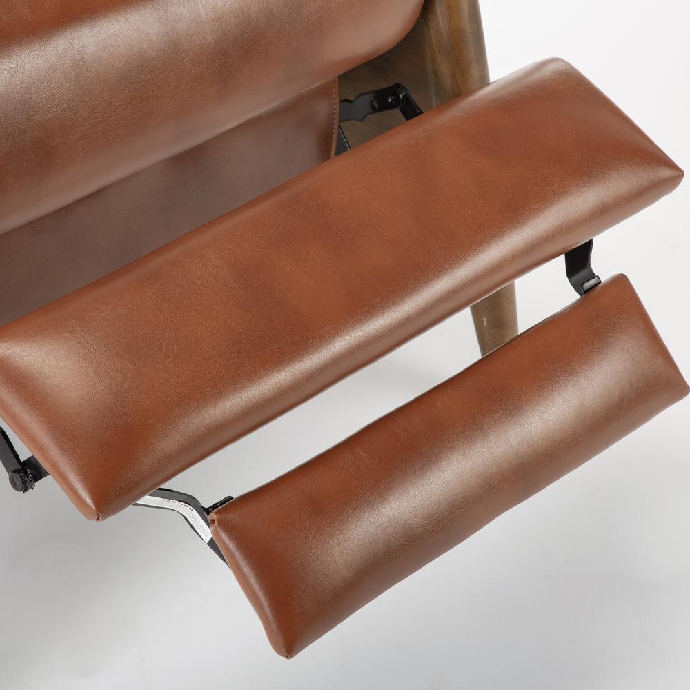 Solaris Wood Arm Push Back Recliner – Caramel