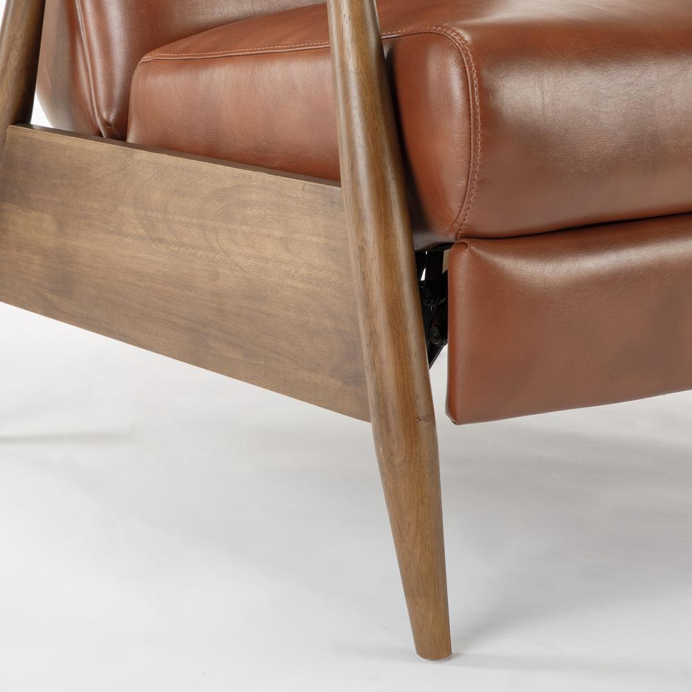 Solaris Wood Arm Push Back Recliner – Caramel