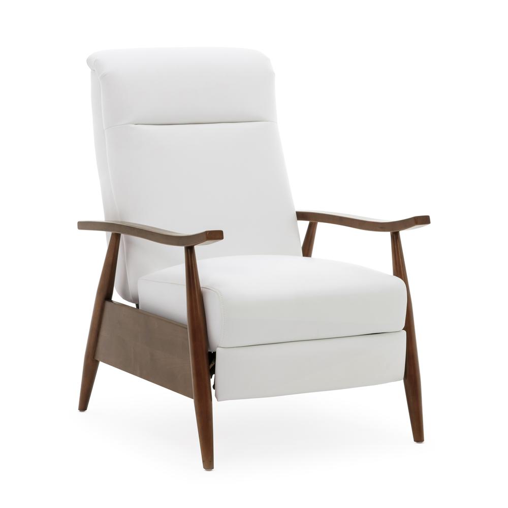 Solaris Wood Arm Push Back Recliner – Milky