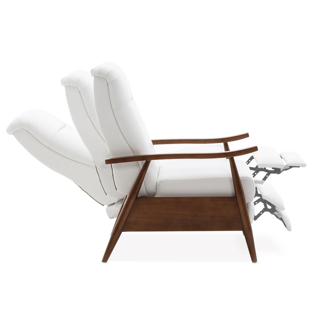 Solaris Wood Arm Push Back Recliner – Milky