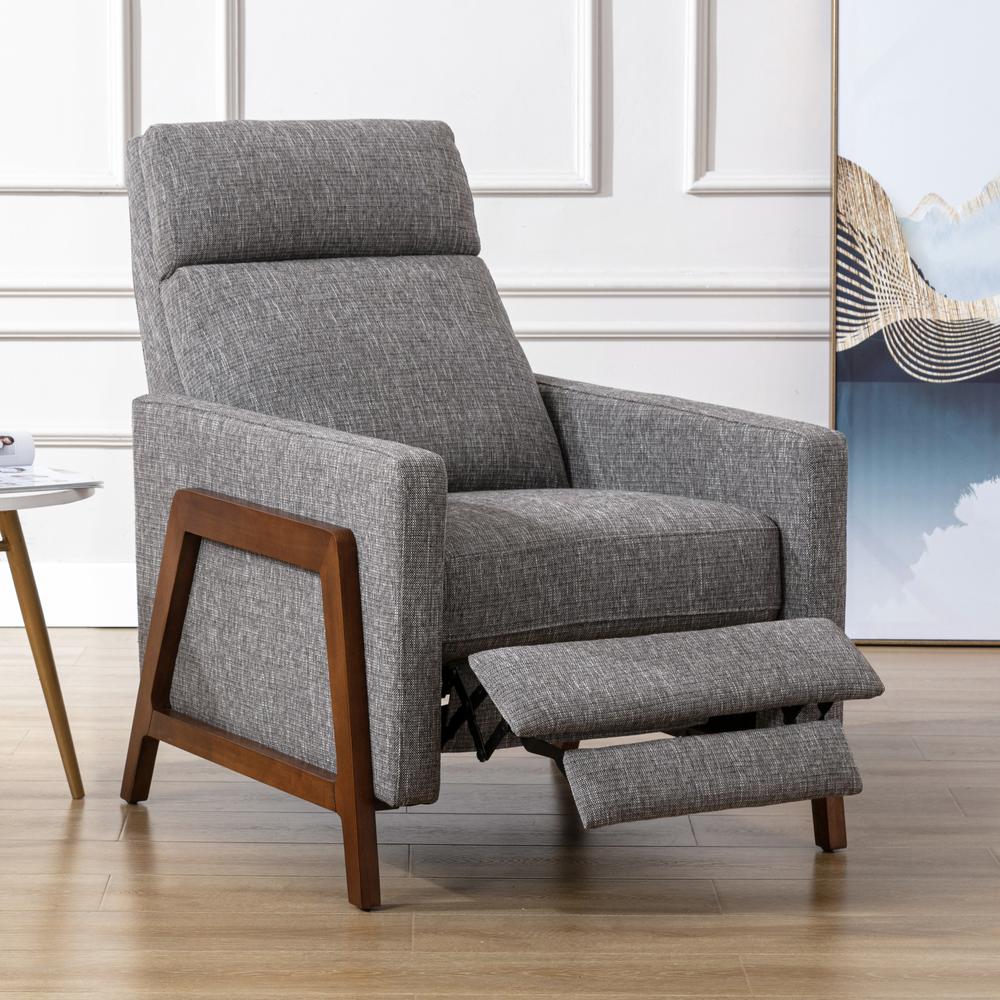 Veneto Push Back Recliner in Performance Fabric – Ashen Grey