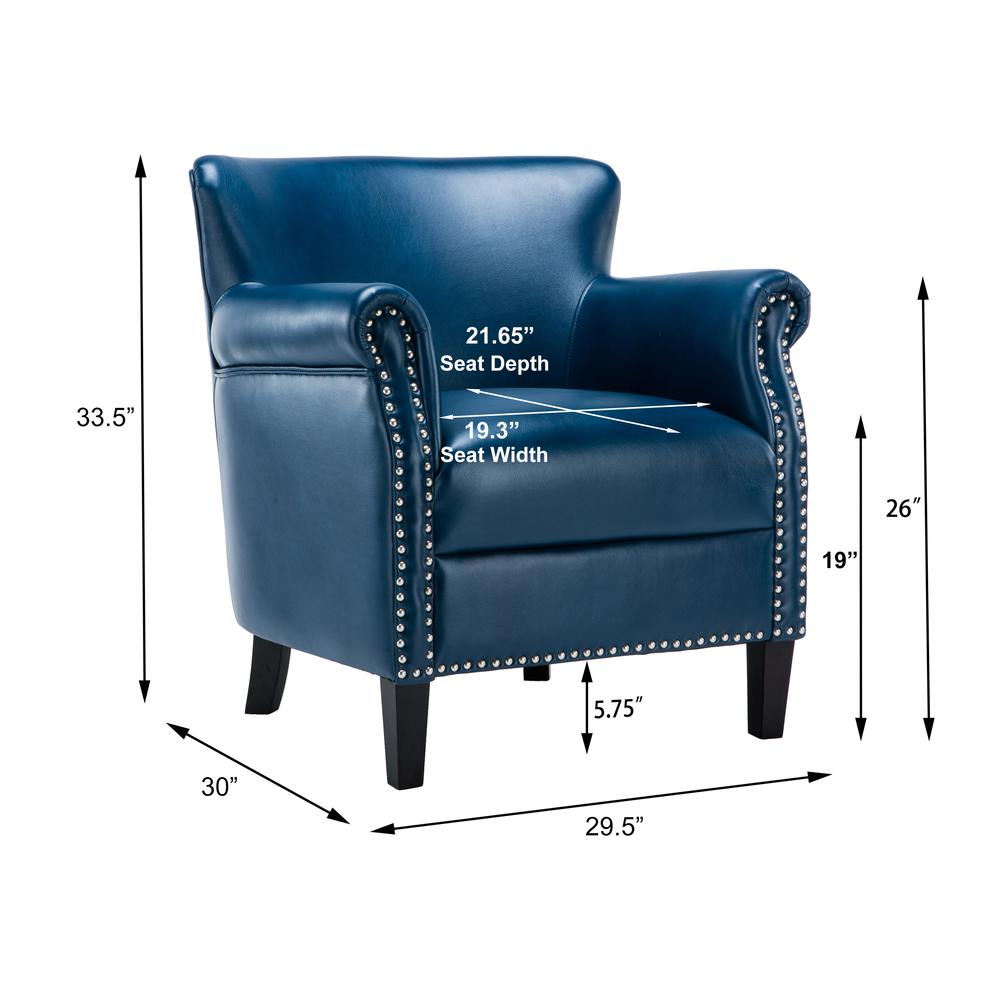 Holly Navy Blue Club Chair