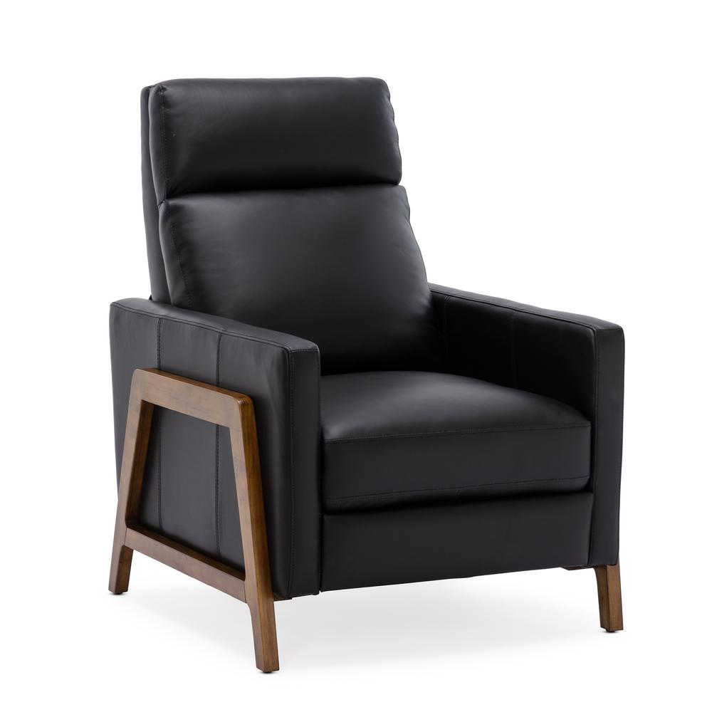 Reed Leather Push Back Recliner – Black