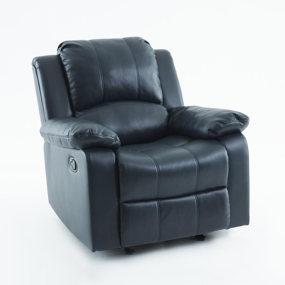 Clifton Midnight Blue Leather Gel Glider Rocker Recliner