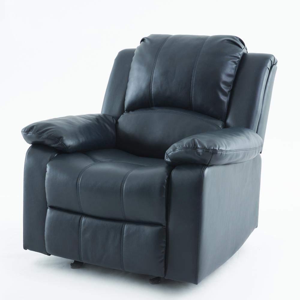 Clifton Midnight Blue Leather Gel Glider Rocker Recliner