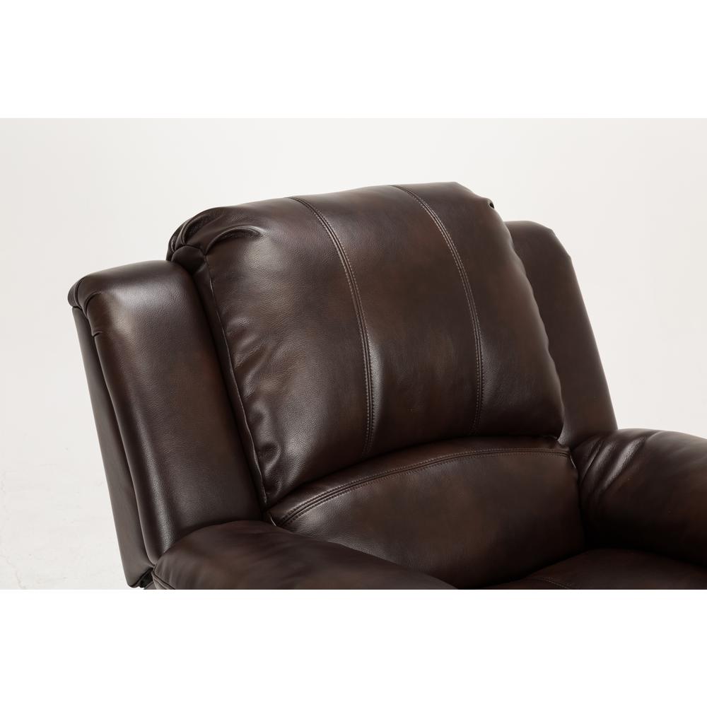 Clifton Burnished Brown Leather Gel Glider Rocker Recliner