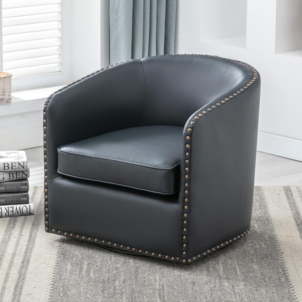 Tyler Swivel Arm Chair – Midnight Blue