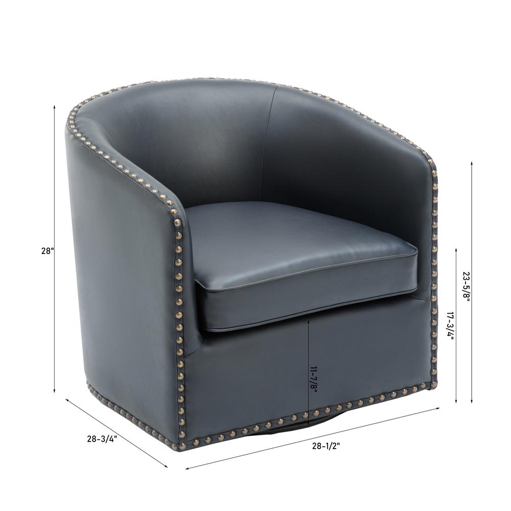 Tyler Swivel Arm Chair – Midnight Blue