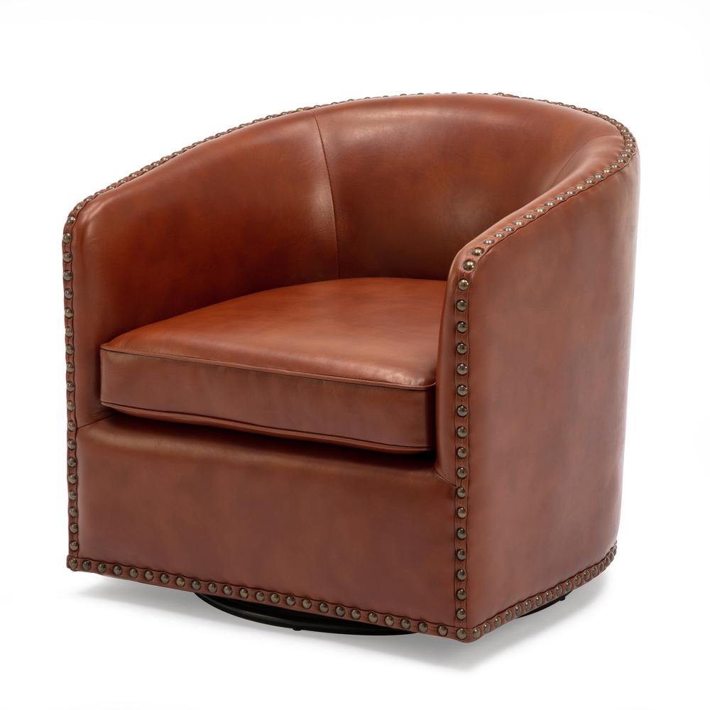 Tyler Swivel Arm Chair – Caramel