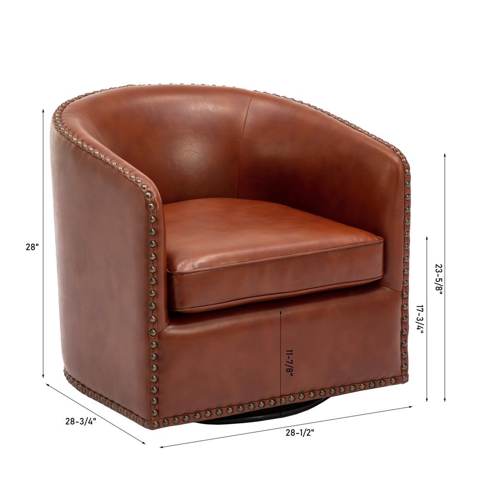 Tyler Swivel Arm Chair – Caramel