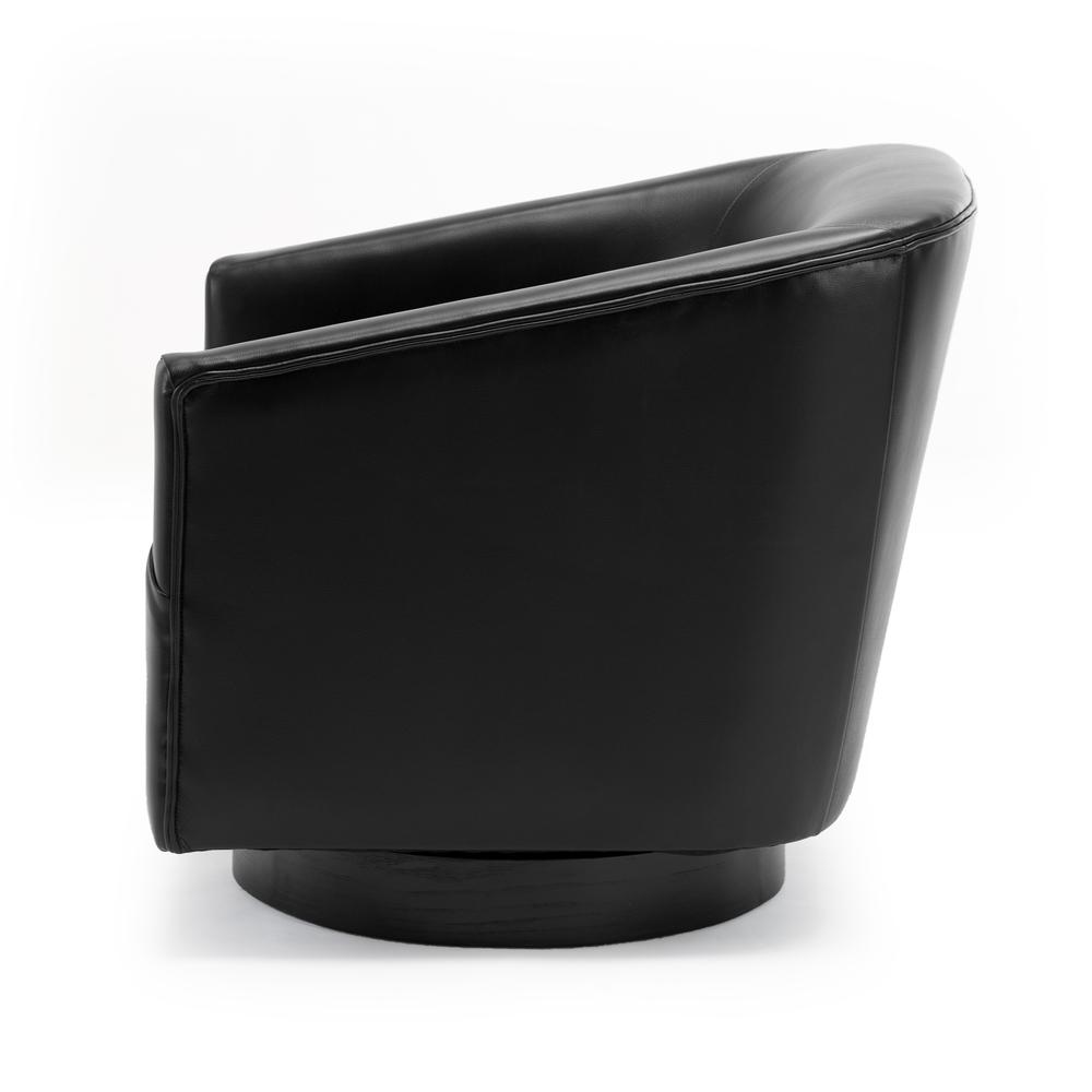 Gaven Black Wood Base Swivel Chair