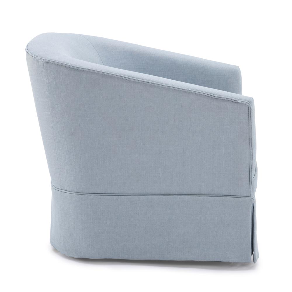 Elm Sky Blue Skirted Swivel Chair