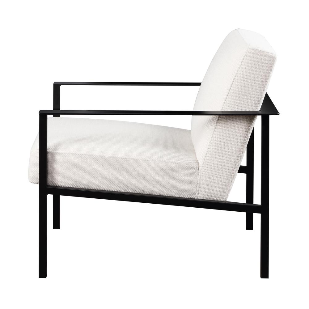 Milano Oatmeal White Stationary Metal Accent Chair
