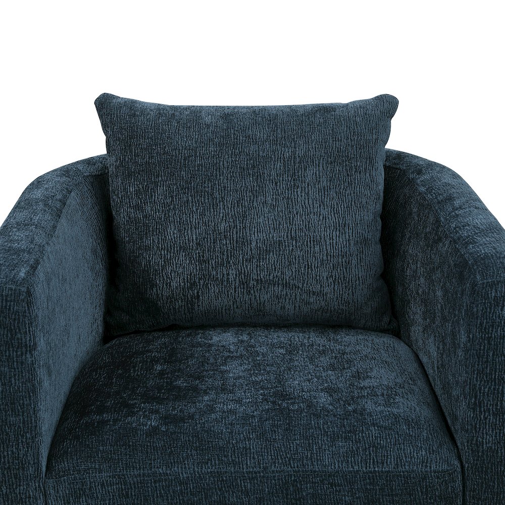 Sheldon Navy Blue Swivel Barrel Chair