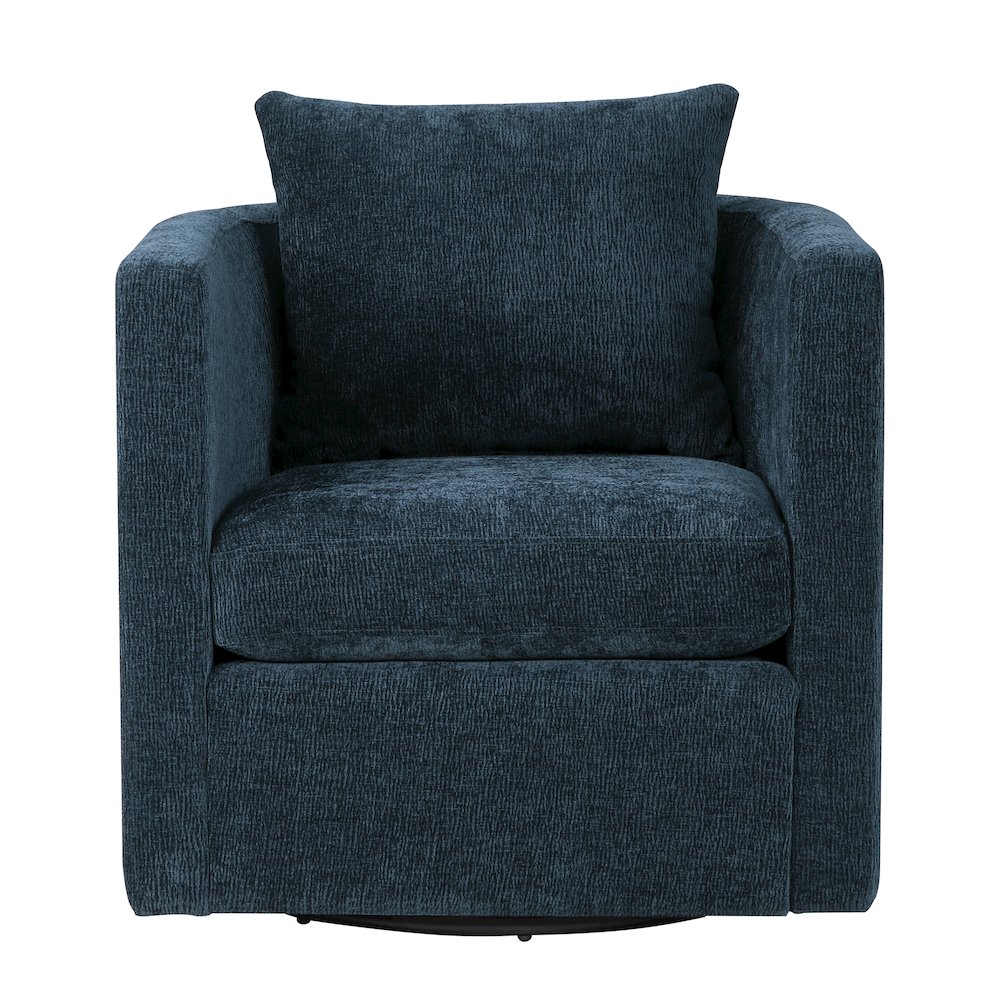 Sheldon Navy Blue Swivel Barrel Chair