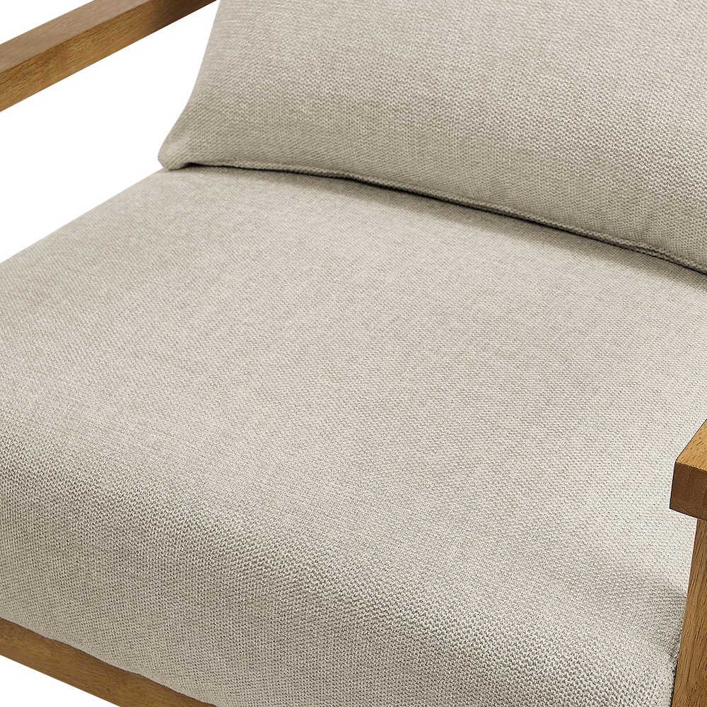 Rayn Wood Arm Accent Chair with Lumbar Pillow
