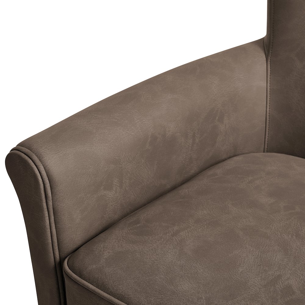 Winton Faux Leather Swivel Accent Chair – Espresso