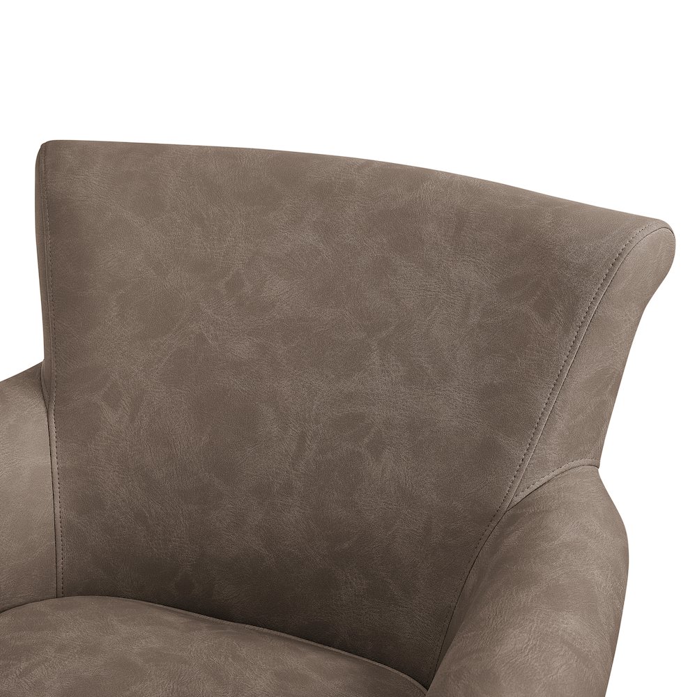 Winton Faux Leather Swivel Accent Chair – Espresso