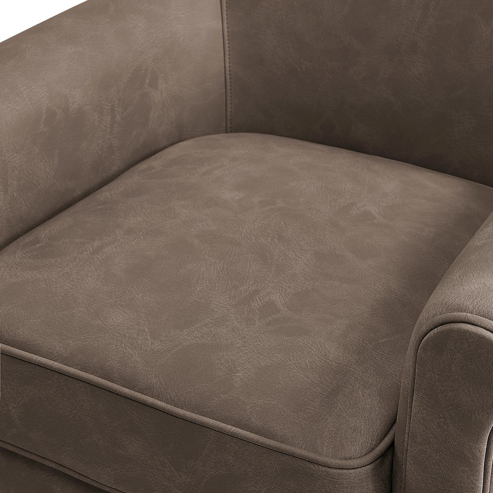 Winton Faux Leather Swivel Accent Chair – Espresso