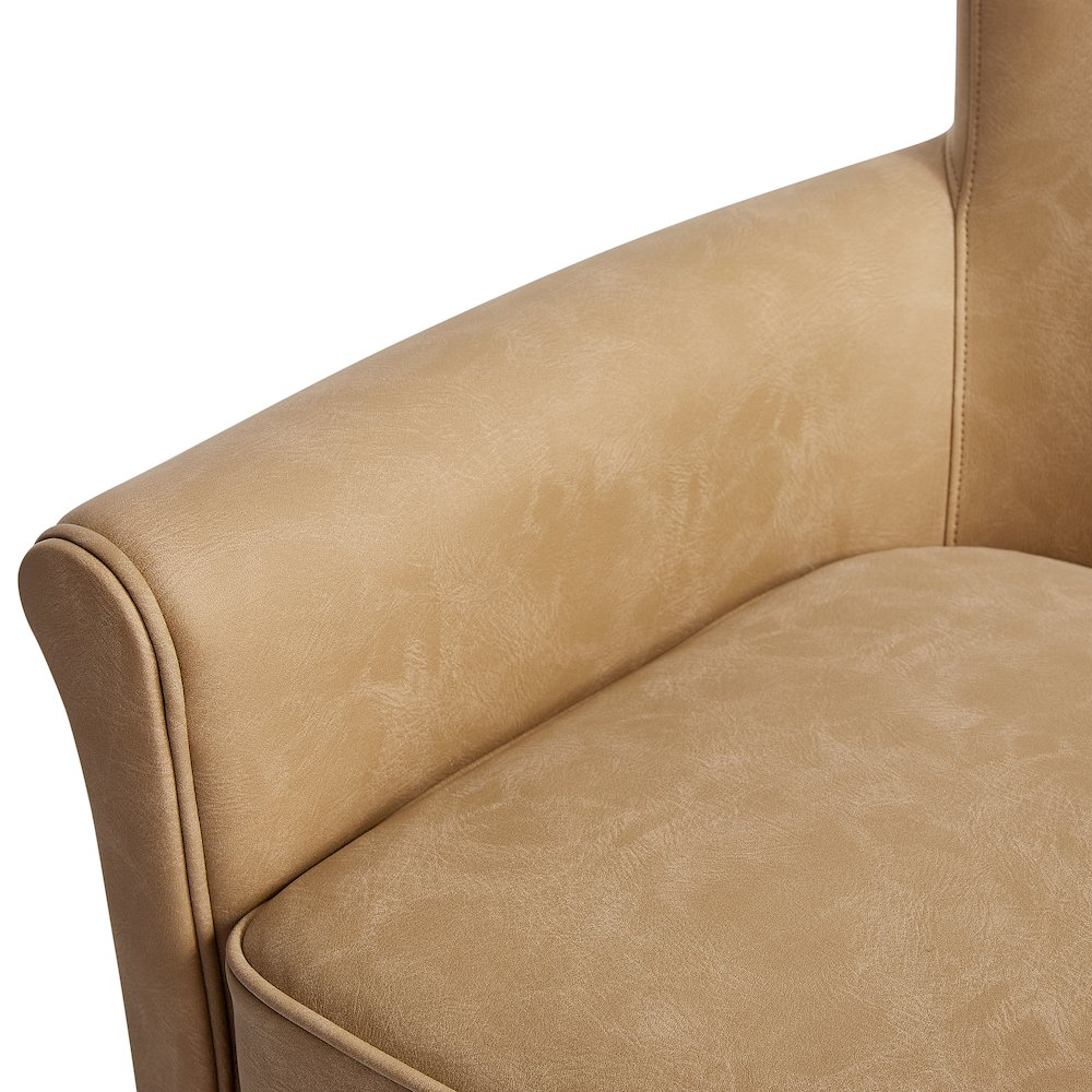 Winton Faux Leather Swivel Accent Chair – Honey Brown