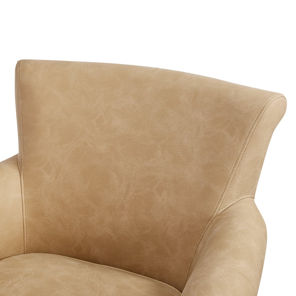 Winton Faux Leather Swivel Accent Chair – Honey Brown