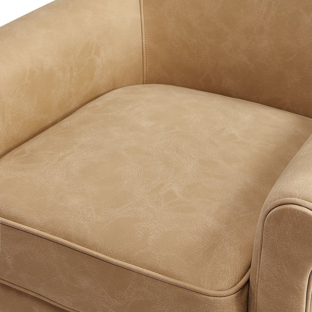 Winton Faux Leather Swivel Accent Chair – Honey Brown