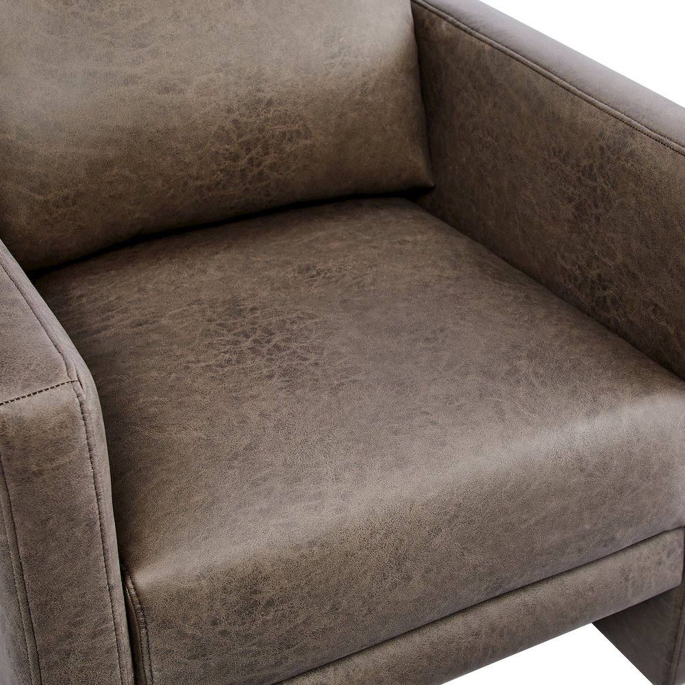 Tybee Espresso Faux Leather Arm Chair