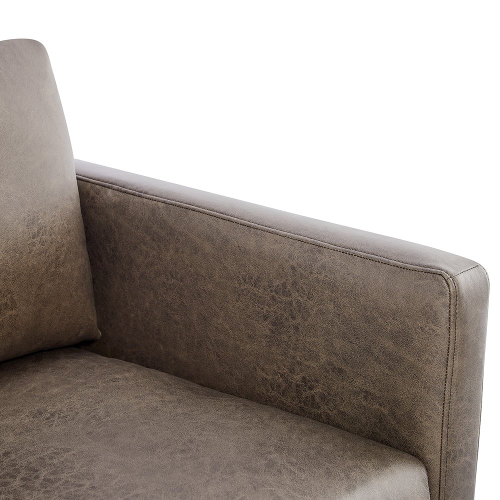 Tybee Espresso Faux Leather Arm Chair
