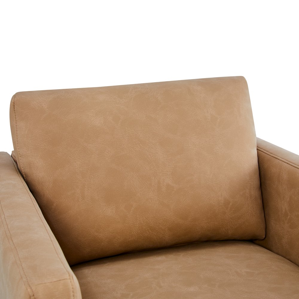 Tybee Honey Brown Faux Leather Arm Chair