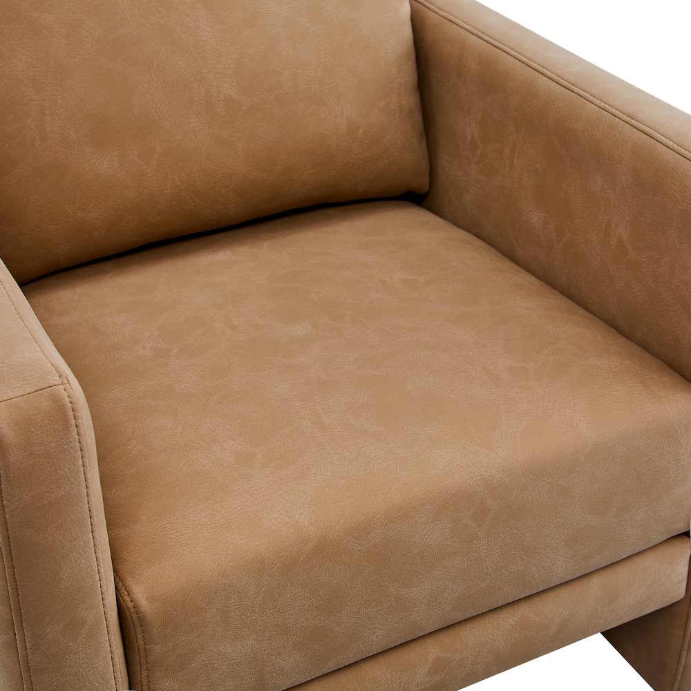 Tybee Honey Brown Faux Leather Arm Chair