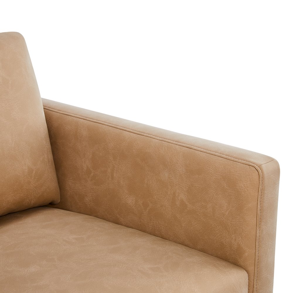 Tybee Honey Brown Faux Leather Arm Chair