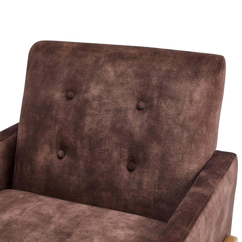 Macon Wood Arm Tufted Back Accent Chair – Espresso