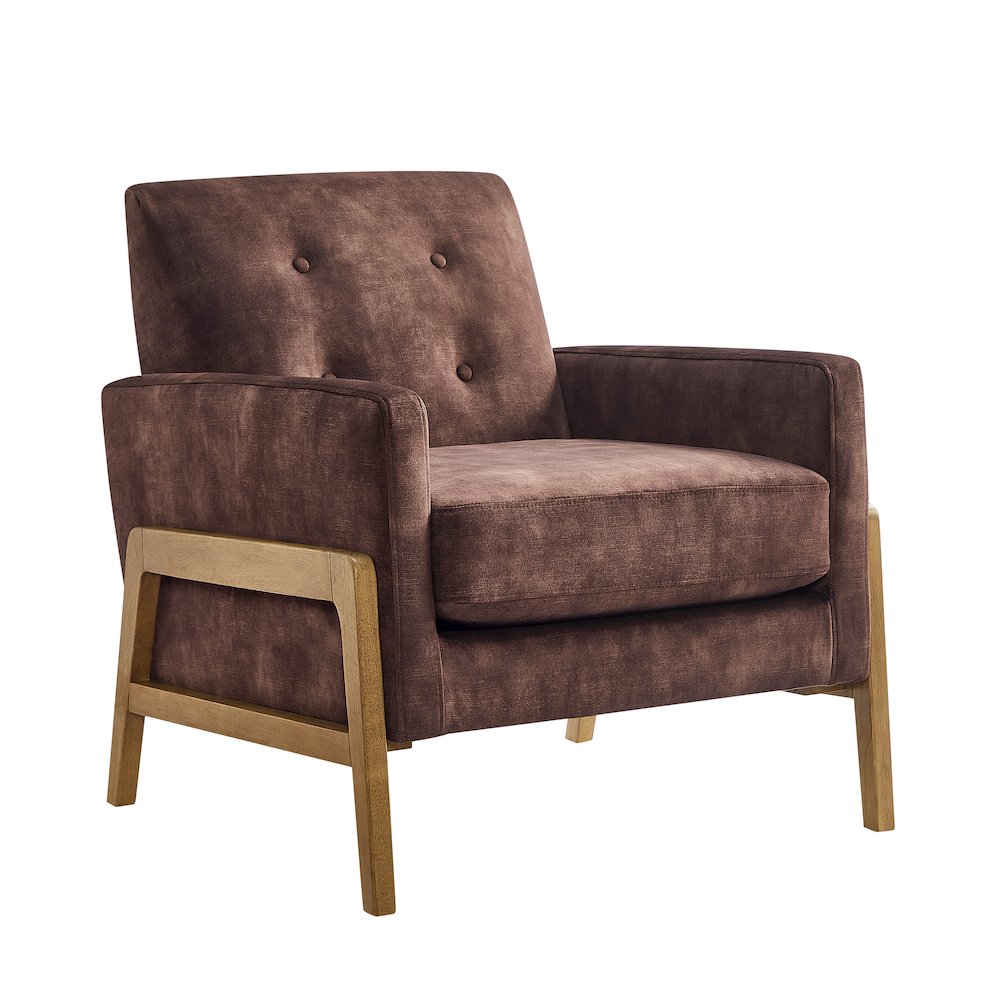 Macon Wood Arm Tufted Back Accent Chair – Espresso