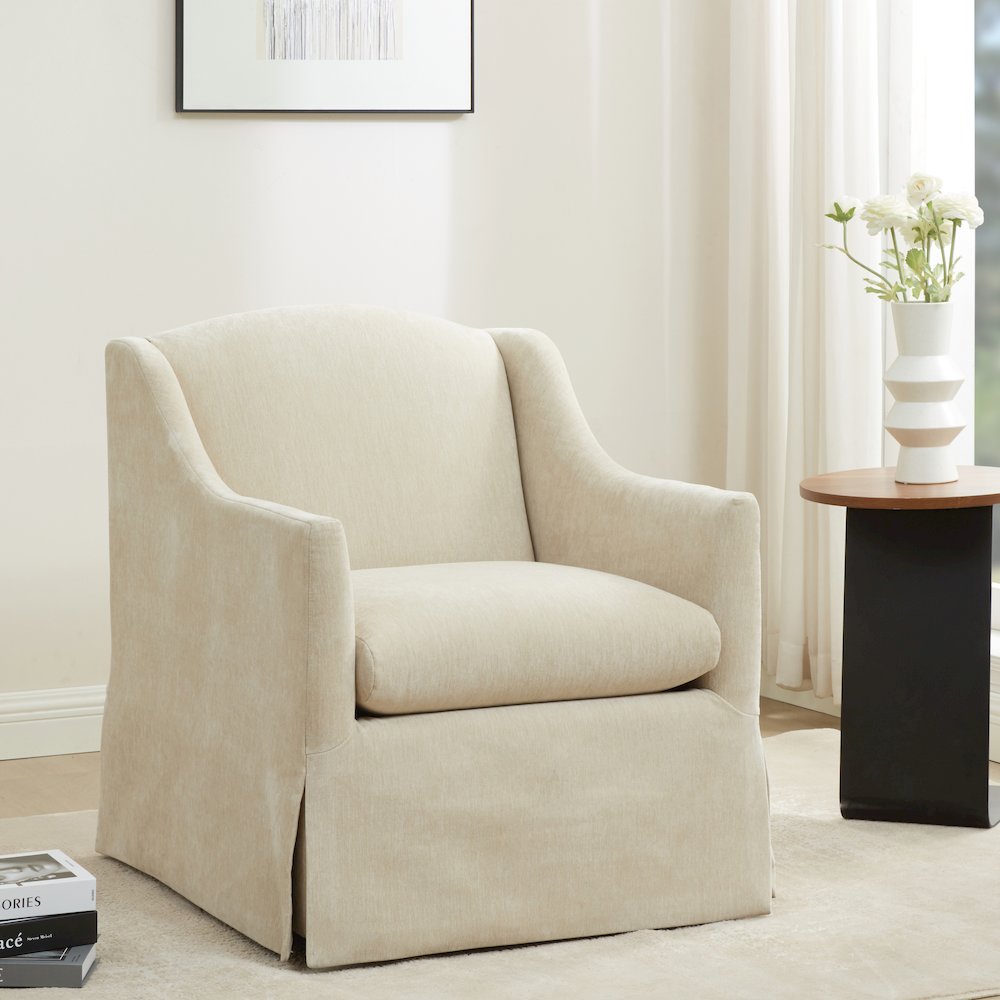 Ludlow Skirted Swivel Accent Chair – Birch