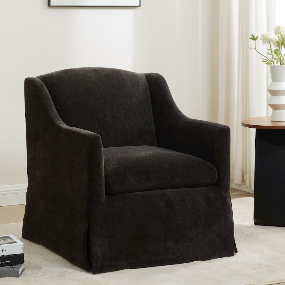 Ludlow Skirted Swivel Accent Chair – Mink