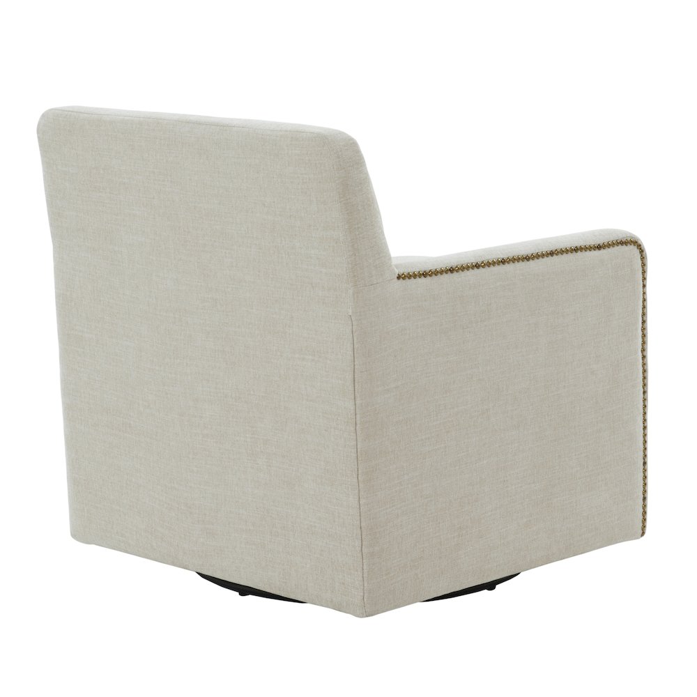 Tolland Swivel Accent Chair with Nailhead Trim – Sand