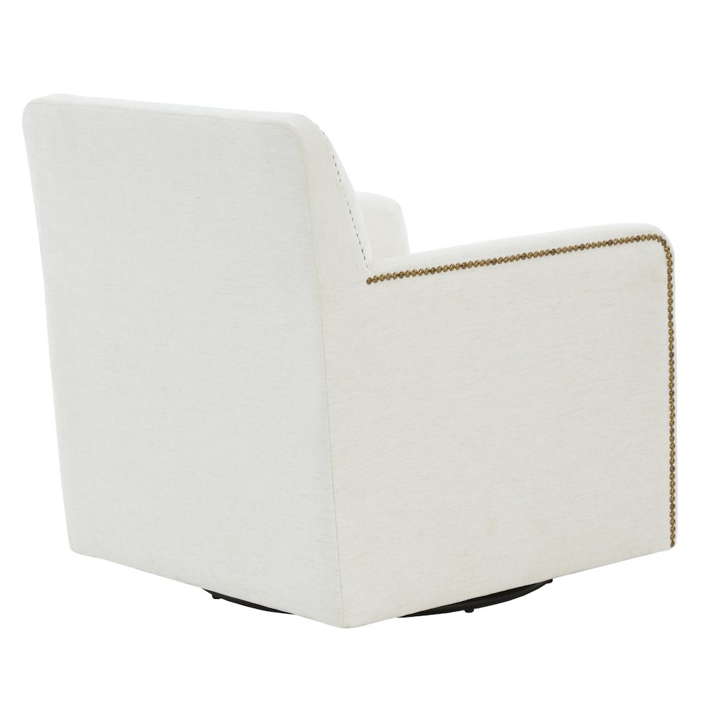 Tolland Swivel Accent Chair with Nailhead Trim – Cream