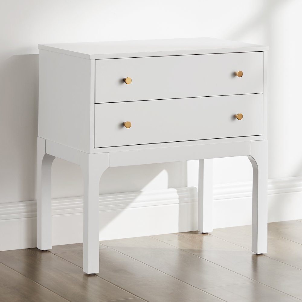Arezzo 2-drawer Modern Nightstand in White