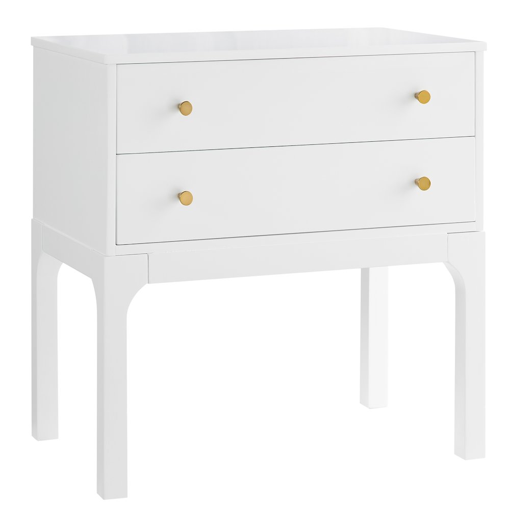 Arezzo 2-drawer Modern Nightstand in White