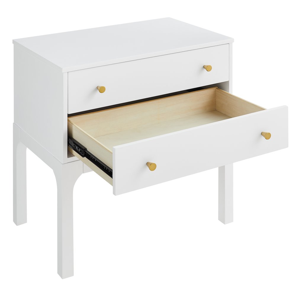Arezzo 2-drawer Modern Nightstand in White