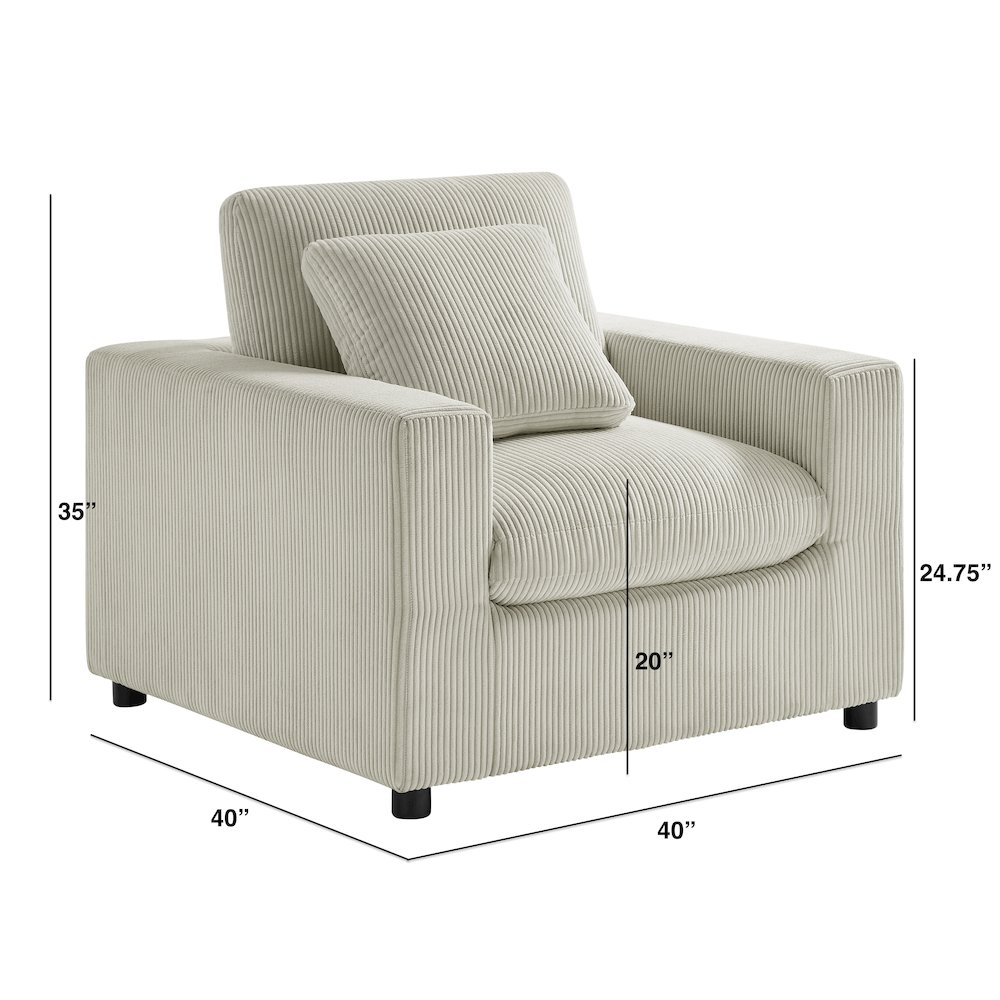 Casella Modern Armchair – Beige Corduroy