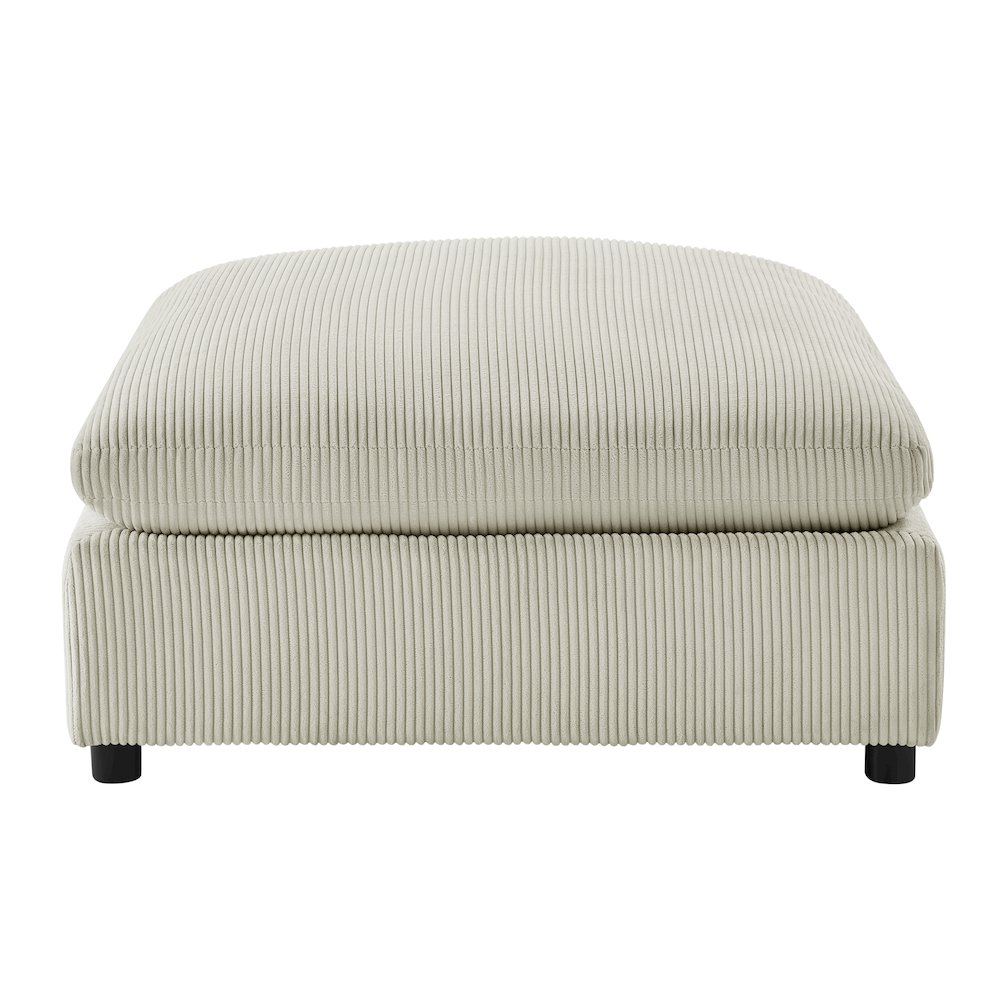 Casella Beige Corduroy Ottoman
