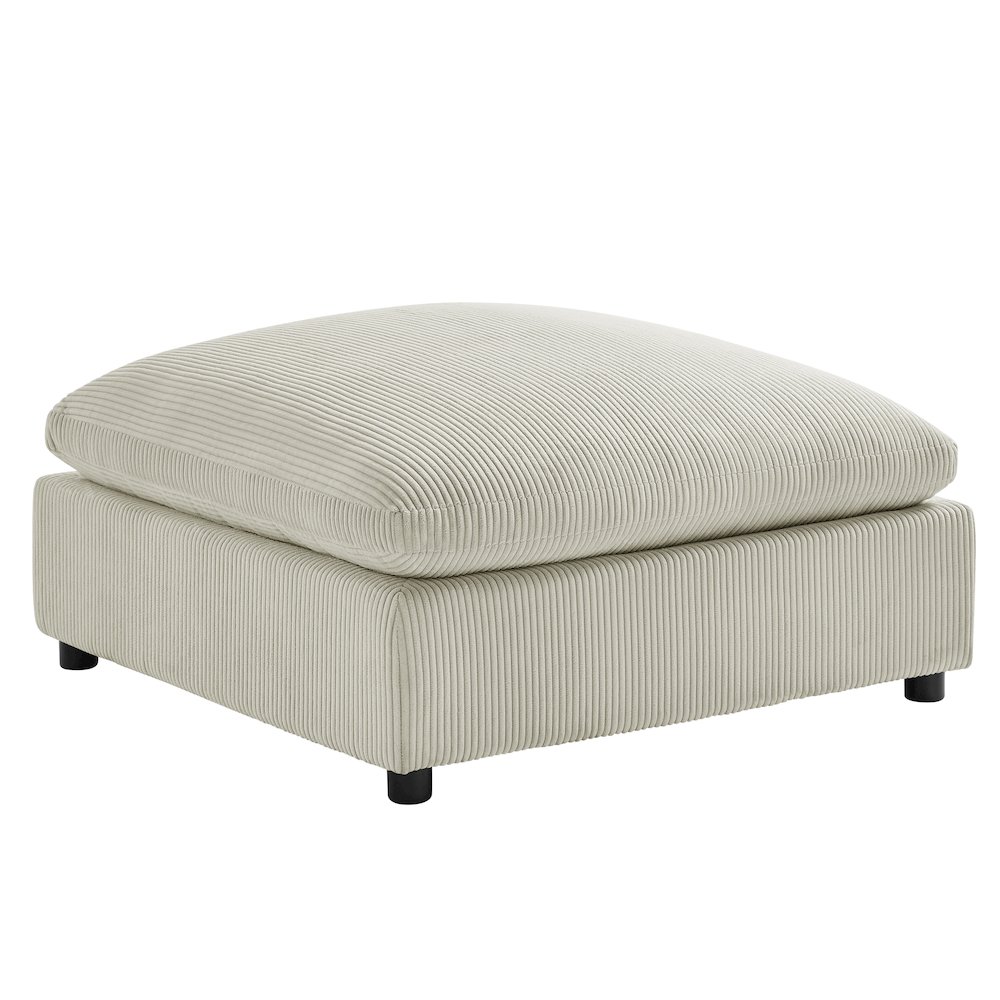 Casella Beige Corduroy Ottoman