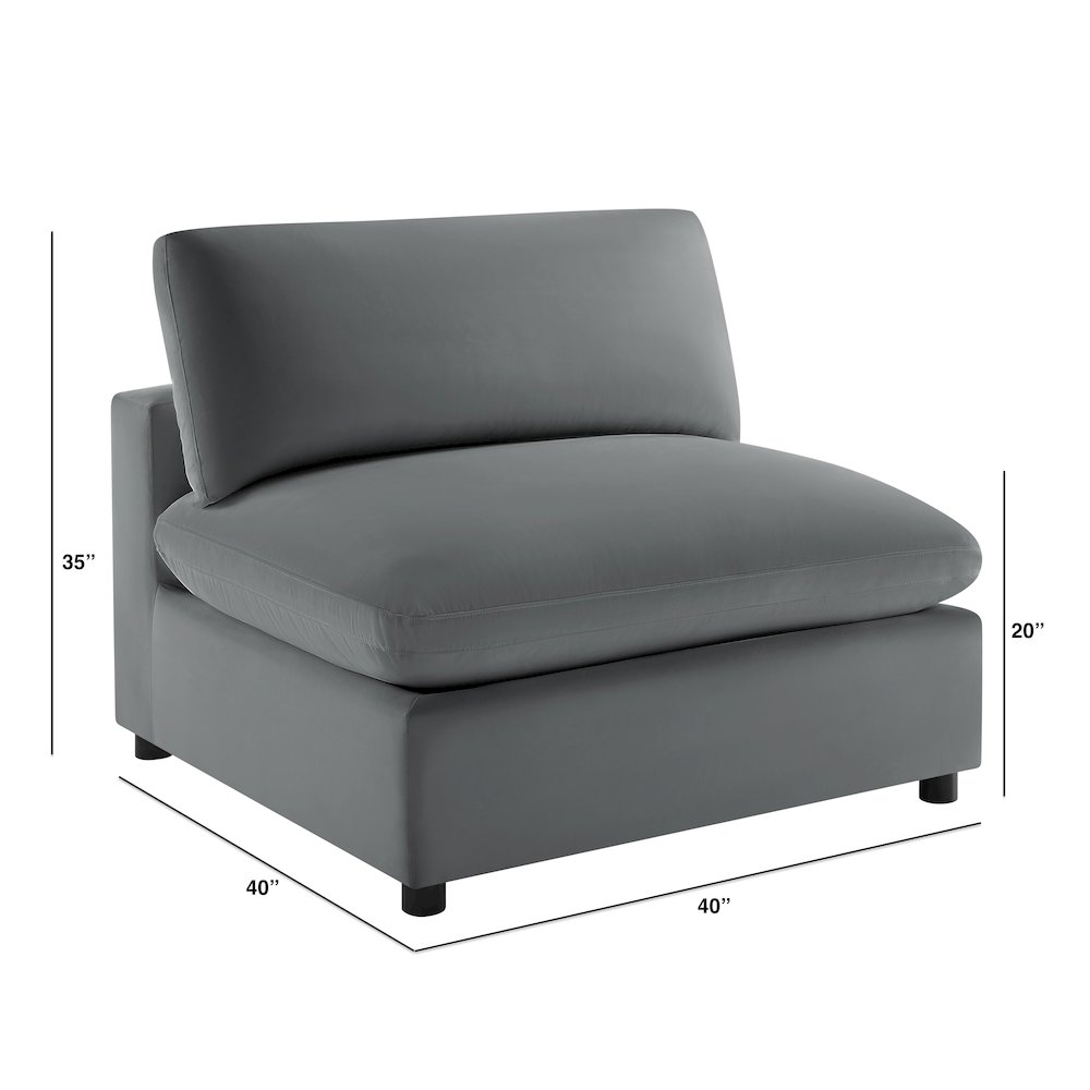 Casella Armless Slipper Chair – Charcoal