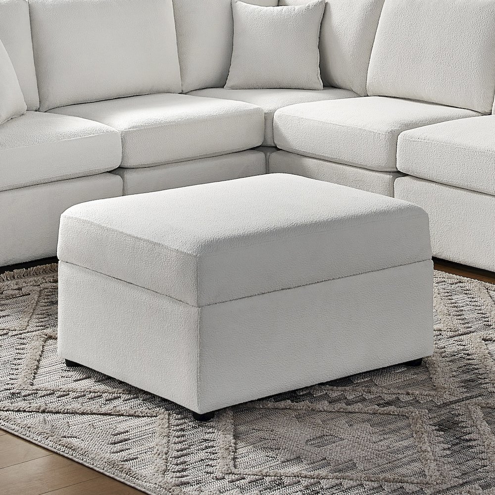 Chandler Storage Ottoman – Ivory