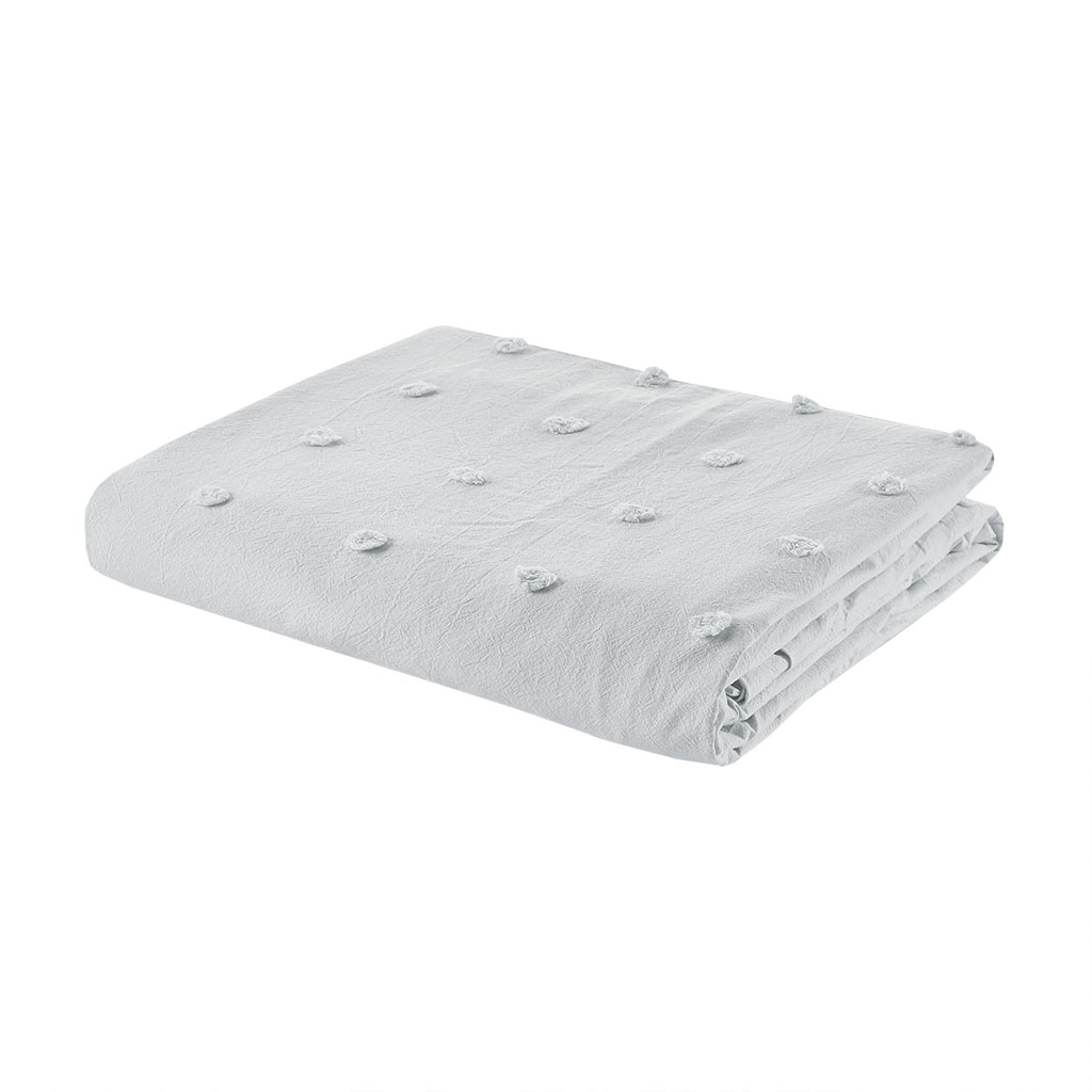 Brooklyn Cotton Jacquard Duvet Cover Set with Euro Shams and Throw Pillows