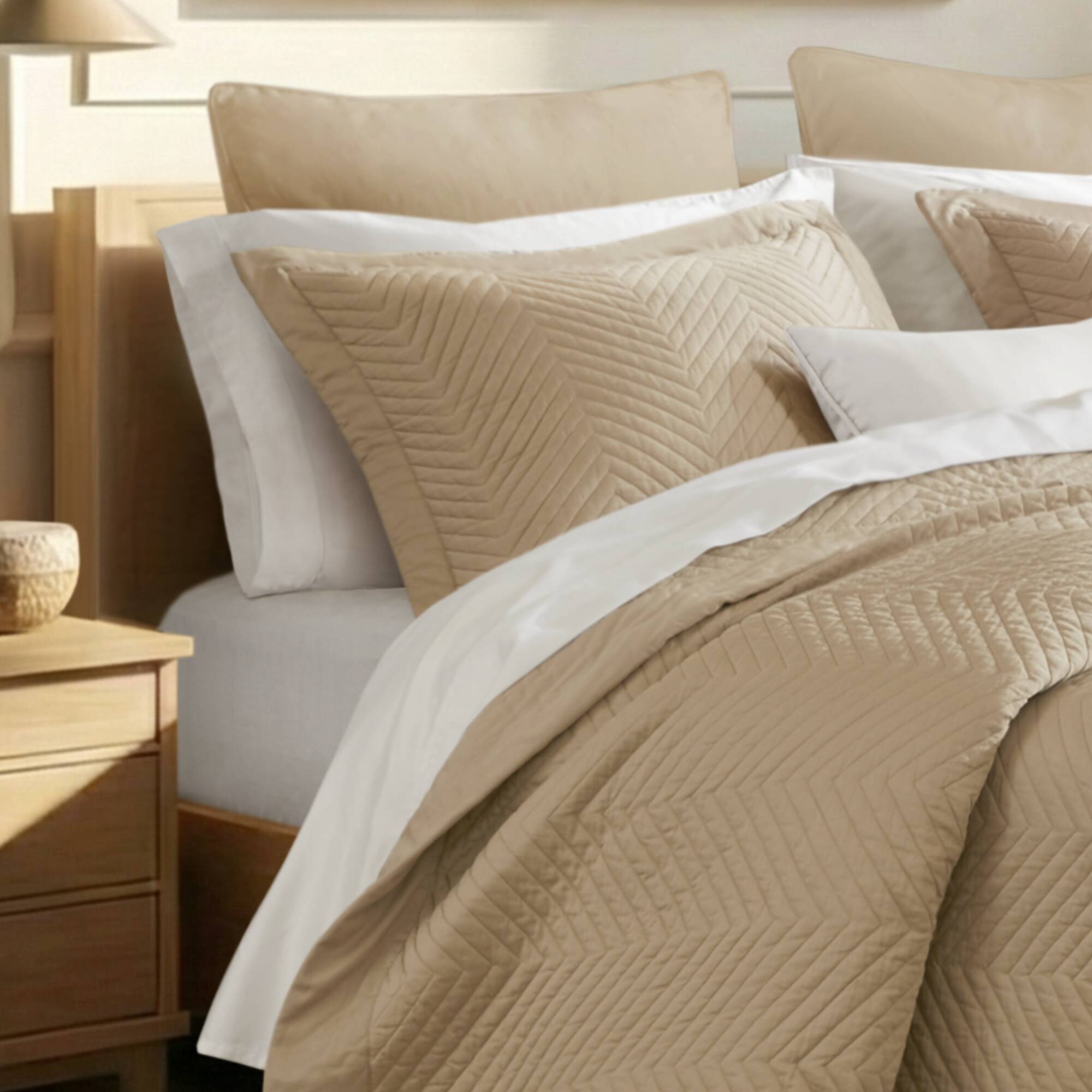 Liam Hotel 3 Piece Cotton Quilt Set