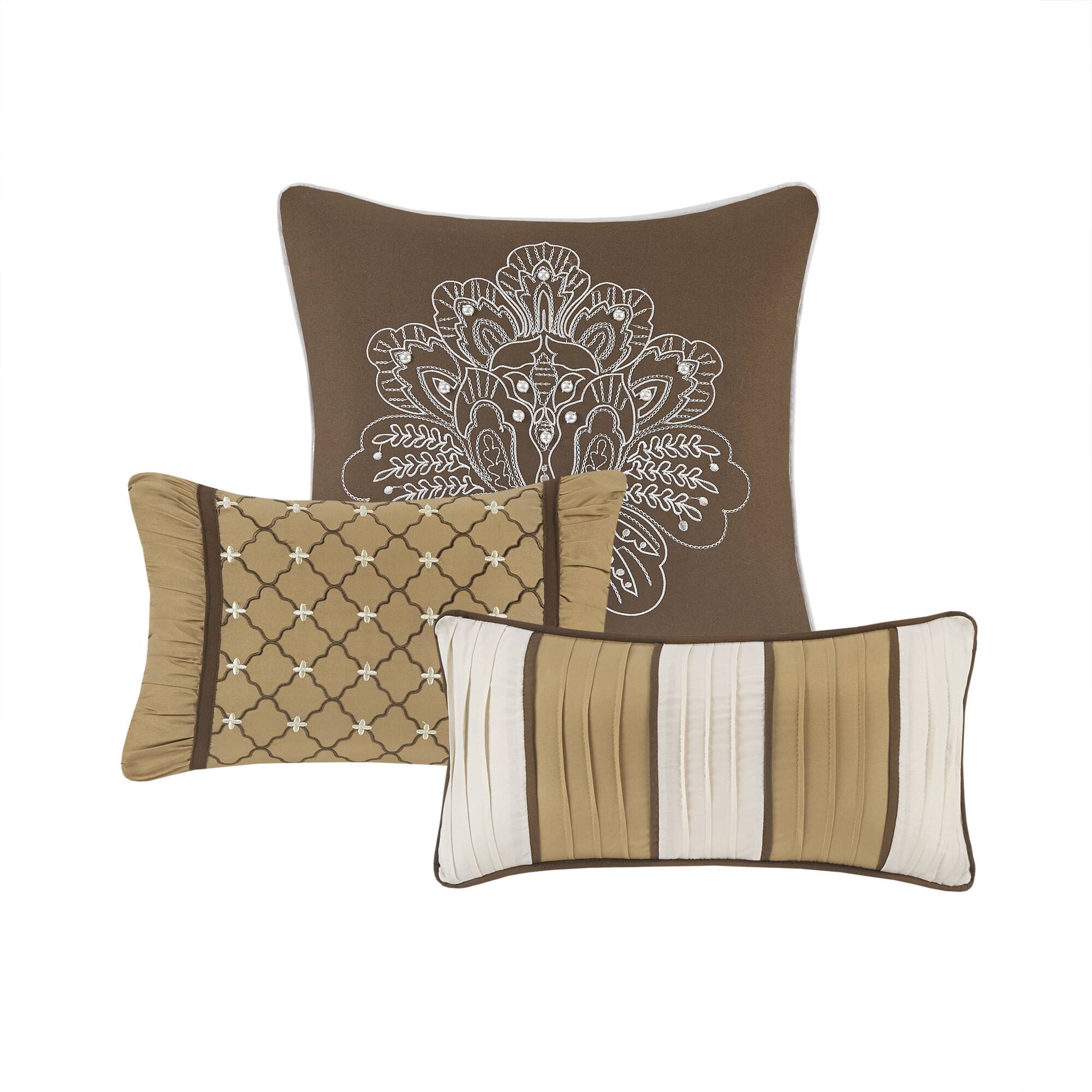 Bellagio 6 Piece Jacquard Quilt Set with Throw Pillows